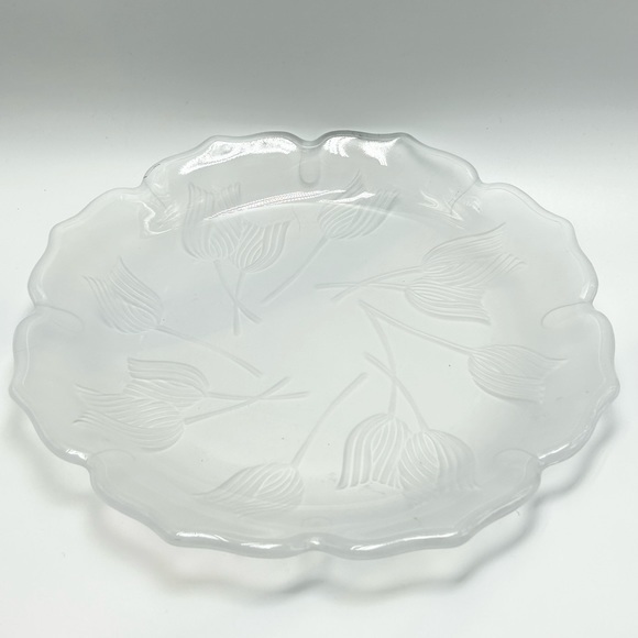 Art Frosted Glass Plate Poshmark
